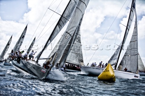 Windward bouy mark rounding at Acura Key West Race Week