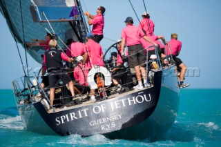 KEY WEST, FLORIDA - January 16th 2007: The British Swan 601 Spirit of Jethou owned by Sir Peter Ogden during racing on Day 2 of Key West Race Week 2007 on January 16th 2007. Key West Race Week is the premier racing event in the winter season. (Photo by Sharon Green/Kos Picture Source via Getty Images)