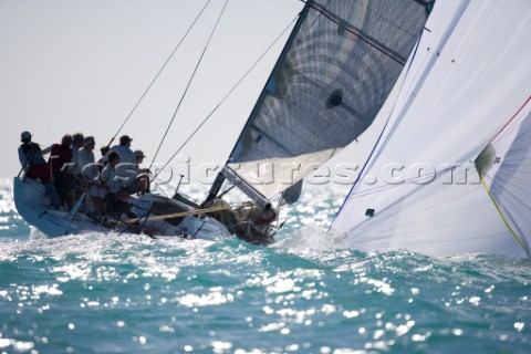 KEY WEST FLORIDA  January 16th 2007 Melges 32 recovers from a broach during racing on Day 2 of Key W