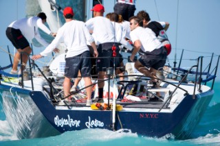 KEY WEST, FLORIDA - January 16th 2007: The Farr 40 Mascalzone Latino owned by Italian businessman Vincenzo Onorato, head of the Italian Americas Cup syndicate 2007 (red hat centre), during racing on Day 2 of Key West Race Week 2007 on January 16th 2007. Mascalzone Latino presntly lies a disappointing 10th overall in the Farr 40 class. Key West Race Week is the premier racing event in the winter season. (Photo by Sharon Green/Kos Picture Source via Getty Images)