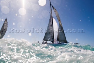 KEY WEST, FLORIDA - January 16th 2007: The Melges 32 USA149 hoists her asymmetric spinnaker during racing on Day 2 of Key West Race Week 2007 on January 16th 2007. Key West Race Week is the premier racing event in the winter season. (Photo by Sharon Green/Kos Picture Source via Getty Images)