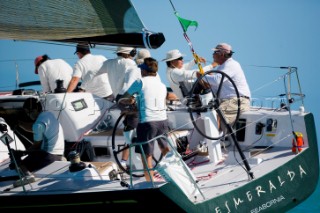 KEY WEST, FLORIDA - January 16th 2007: New Club Swan 42 Esmeralda from Japan during racing on Day 2 of Key West Race Week 2007 on January 16th 2007. Key West Race Week is the premier racing event in the winter season. (Photo by Sharon Green/Kos Picture Source)