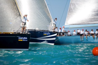 KEY WEST, FLORIDA - January 16th 2007: IRC1 startline during racing on Day 2 of Key West Race Week 2007 on January 16th 2007. Key West Race Week is the premier racing event in the winter season. (Photo by Sharon Green/Kos Picture Source)