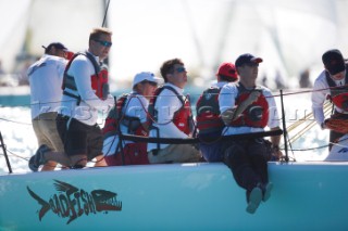 KEY WEST, FLORIDA - January 16th 2007: Melges 32 Badfish during racing on Day 2 of Key West Race Week 2007 on January 16th 2007. Key West Race Week is the premier racing event in the winter season. (Photo by Sharon Green/Kos Picture Source)