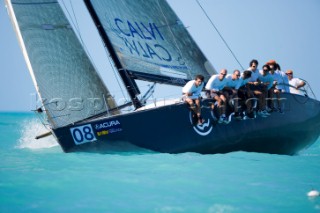 KEY WEST, FLORIDA - January 16th 2007: Farr 40 ITA called CALVI owned by Carlo Alberini during racing on Day 2 of Key West Race Week 2007 on January 16th 2007. Key West Race Week is the premier racing event in the winter season. (Photo by Sharon Green/Kos Picture Source)