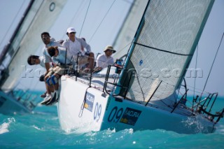 KEY WEST, FLORIDA - January 16th 2007: Farr 40 SLED from Tokyo, Japan, during racing on Day 2 of Key West Race Week 2007 on January 16th 2007. Key West Race Week is the premier racing event in the winter season. (Photo by Sharon Green/Kos Picture Source)