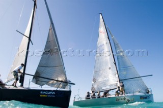 KEY WEST, FLORIDA - January 16th 2007: Mumm 30 yachts during racing on Day 2 of Key West Race Week 2007 on January 16th 2007. Key West Race Week is the premier racing event in the winter season. (Photo by Sharon Green/Kos Picture Source)