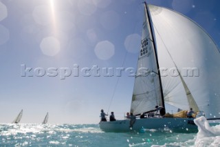 KEY WEST, FLORIDA - January 16th 2007: Melges 32 during racing on Day 2 of Key West Race Week 2007 on January 16th 2007. Key West Race Week is the premier racing event in the winter season. (Photo by Sharon Green/Kos Picture Source)