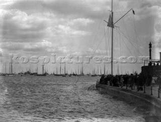 Castle Point of the Royal Yacht Squadron in Cowes UK in the 1930s