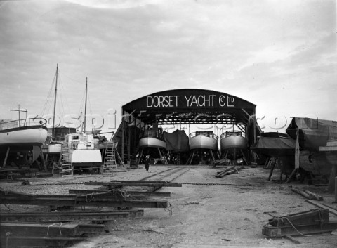 Fitting out shed at The Dorset Yacht Company UK in 1939