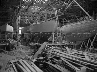 Fitting out at Camper and Nicholsons yard in Gosport in 1939.