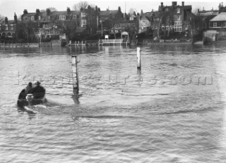 Boat test on the Thames, off White Horse Hotel in Kingston.