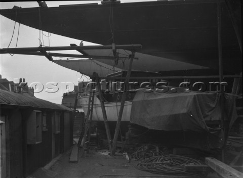 Fitting out at the Camper and Nicholsons yard in Gosport in 1936