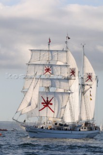 CuauhtŽmoc and the Sedov at The start of the falmouth to portugal tall ship race