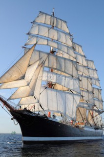 four masted sail training barque Sedov at The start of the falmouth to portugal tall ship race