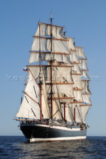 four masted sail training barque Sedov at The start of the falmouth to portugal tall ship race