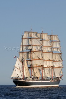 four masted sail training barque Sedov at The start of the falmouth to portugal tall ship race