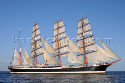 The Mir at the start of the Falmouth to Portugal Tall Ship Race