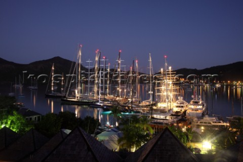 RORC Caribbean 600 2011     Antigua Yacht Club Marina by moonlight