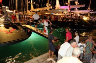 Gustavia harbour at night during the 2015 St Barths Bucket Regatta