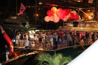 Gustavia harbour at night during the 2015 St Barths Bucket Regatta