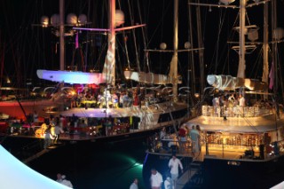 Gustavia harbour at night during the 2015 St Barths Bucket Regatta