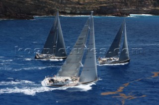 Kismet, Sleeper and Felix racing at the 2015 RORC Caribbean 600, regatta