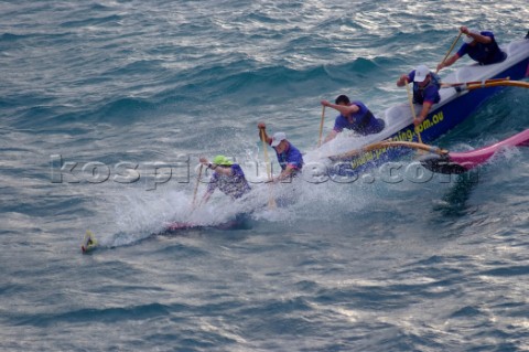 Canoe with outrigger racing Hamilton Island Australia