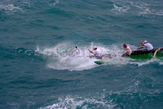 Canoe with outrigger racing, Hamilton Island, Australia.