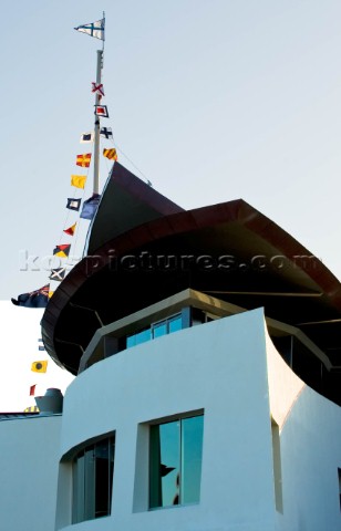 Flag pole outside The Hamilton Island Yacht Club