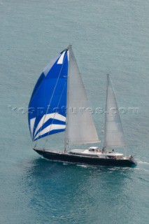 Superyacht Perseus2 sailing during the Audi Hamilton Race Week