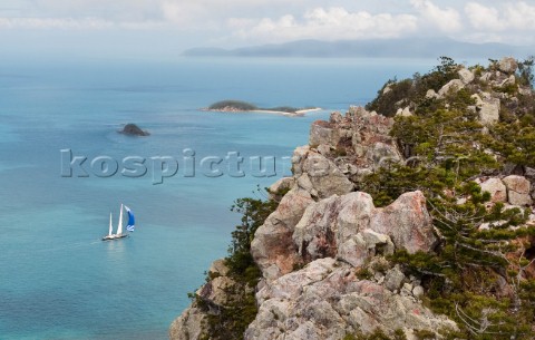 Superyacht Perseus2 sailing during the Audi Hamilton Race Week