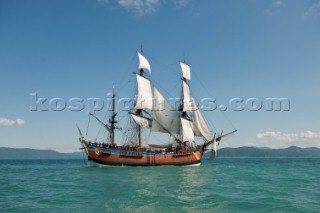 HMB Endeavour sailing near Hamilton Island