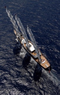 The Maltese Falcon, 88 metres, sailing during the 2007 Superyacht Cup.