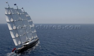 The Maltese Falcon, 88 metres, sailing during the 2007 Superyacht Cup.