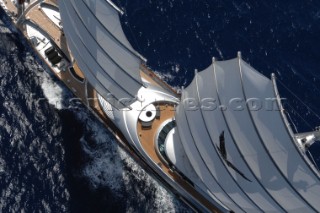 The Maltese Falcon, 88 metres, sailing during the 2007 Superyacht Cup.