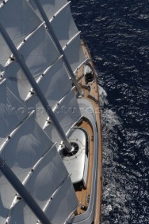 The Maltese Falcon, 88 metres, sailing during the 2007 Superyacht Cup.