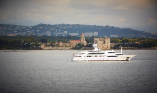 Lady Lara seen off the south coast near Cannes, France.