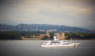 Lady Lara seen off the south coast near Cannes, France.