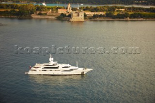 Lady Lara seen off the south coast near Cannes, France.