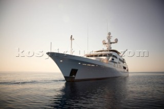 Superyacht White cloud in the mediterranean sea