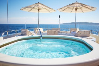 Pool deck of a superyacht