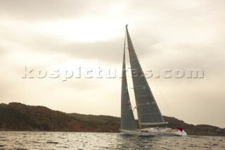 34m superyacht Unfurled sailing in the mediterranean sea