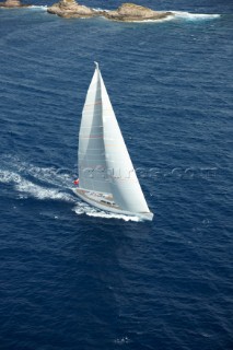 34m superyacht Unfurled sailing in the mediterranean sea