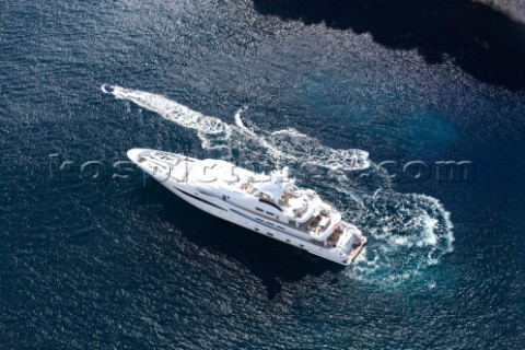 Aerial view of superyacht Spirit