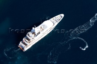 Aerial view of superyacht Spirit