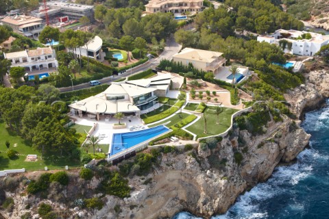 Aerial of the coastline of Mallorca