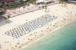 Aerial of a beach in Mallorca