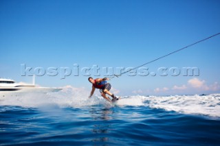 Man on a wakeboard