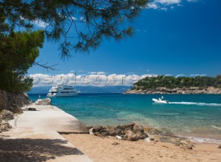 Superyacht Ioanian Princess  anchored off Spetses, Greece